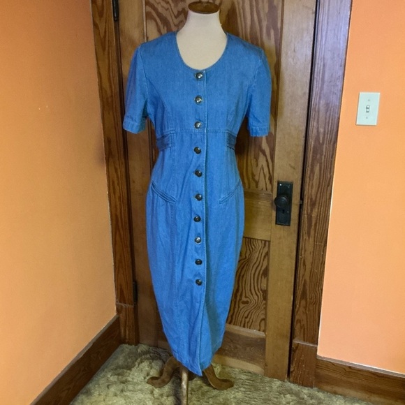 Vintage 90s denim maxi dress - Picture 4 of 8